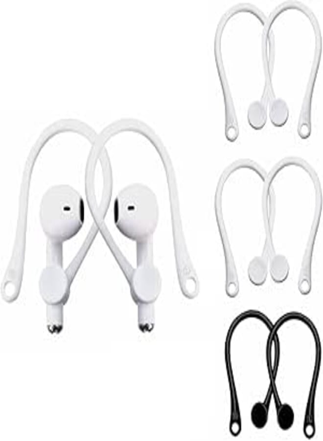 GQ 4 Pairs Ear Hooks for AirPods 1 & 2 & 3 and AirPods Pro, Professional Anti-Drop Silicone Earbuds Tips Hook Compatible with Apple AirPods 1 & 2 & 3 and AirPods Pro